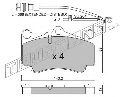 TRUSTING 910.1W Brake Pad Set, disc brake